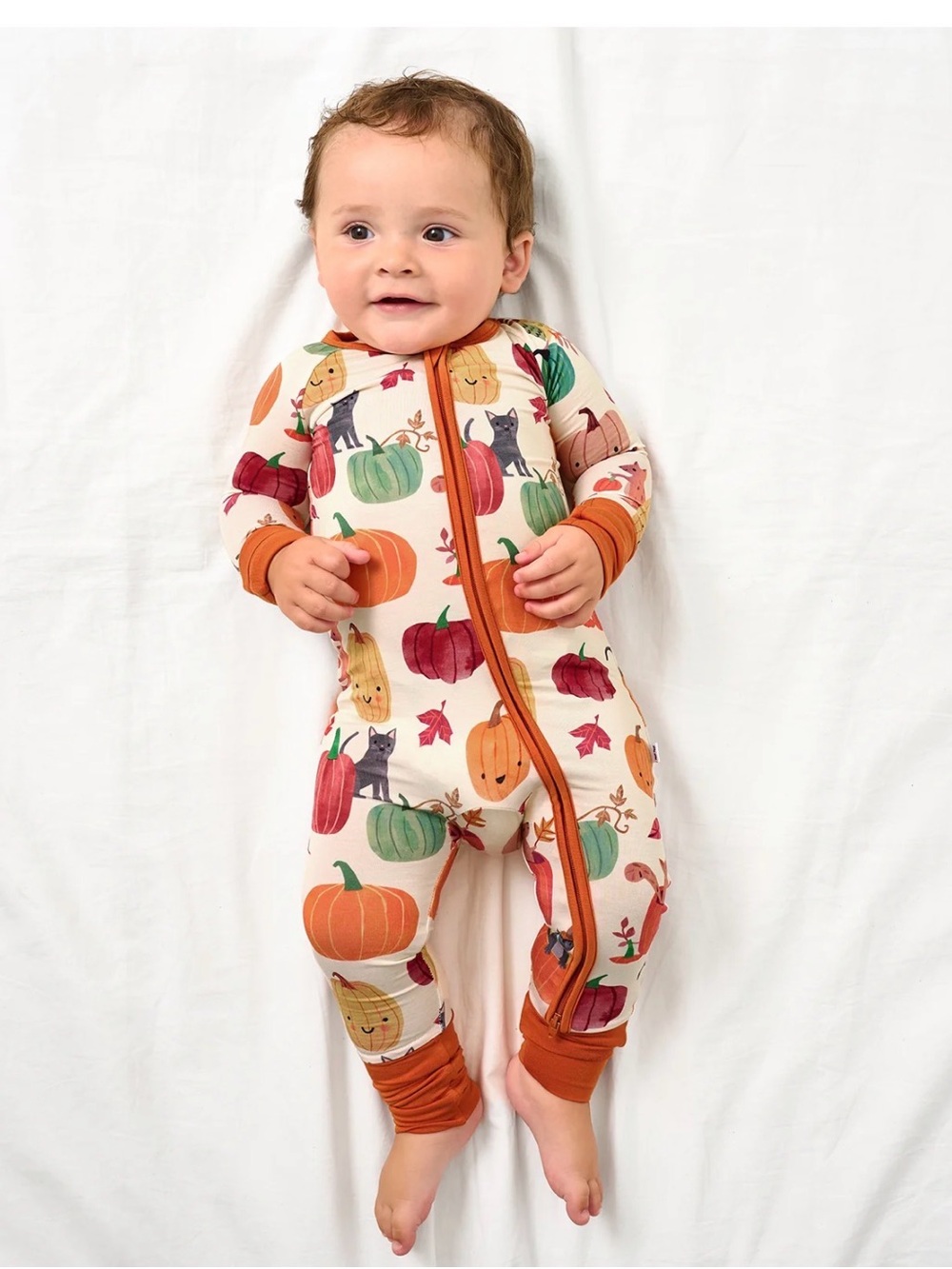 Little Sleepies Pumpkin Pals One-Piece Zipper Pajamas